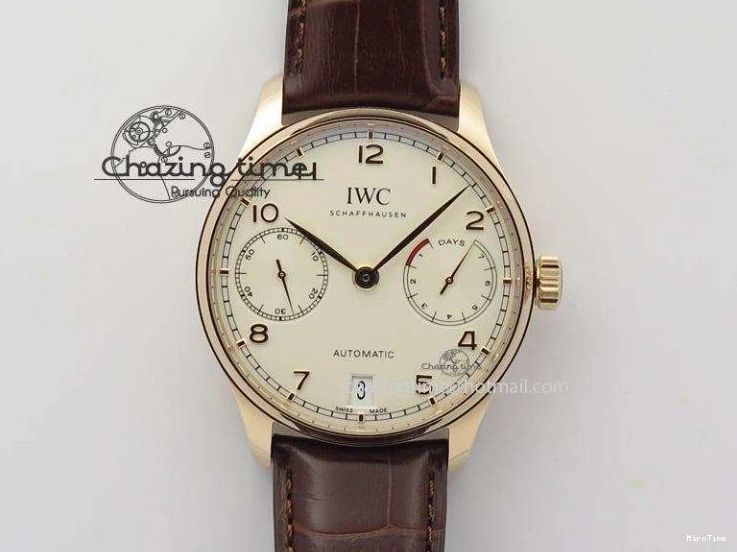 MIROTIME 0406 Portuguese Real PR IW500126 ZF 1:1 Best Edition Grey Red Dial On Black Leather Strap A52010 V Resilient 7333